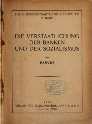 Die Verstaatlichung der Banken und der Sozialismus