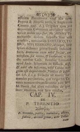 Cap. IV. De P. Terentio