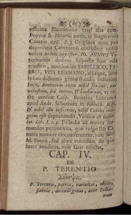 Cap. IV. De P. Terentio