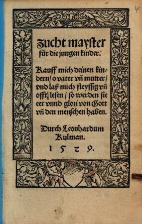 Zucht mayster für die jungen kinder