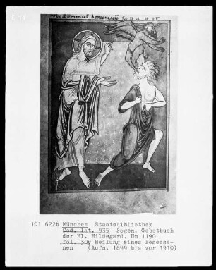 Sogenanntes Gebetbuch der heiligen Hildegard — Heilung eines Besessenen, Folio 30verso