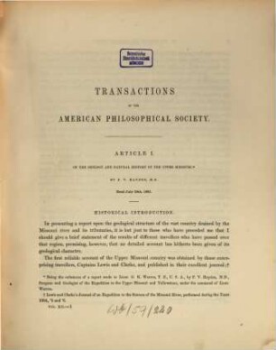 Transactions of the American Philosophical Society : held at Philadelphia for promoting useful knowledge. 12. 1862