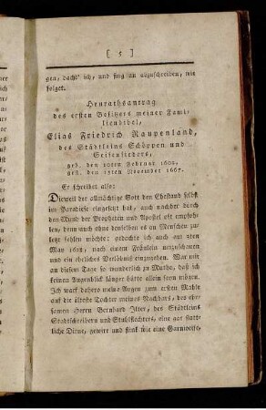 Heurathsantrag des ersten Besitzers meiner Familienbibel, Elias Friedrich Raupenland,[...] - Karl Heinrich R., Magister der freyen Künste,[...]