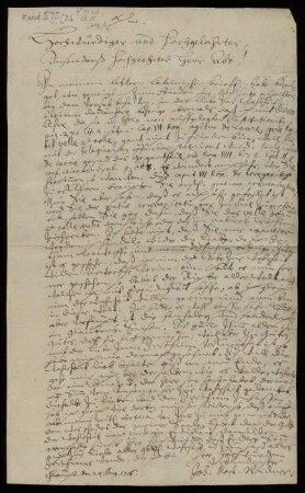 Brief von Johann Martin Weidner an Joachim Just Breithaupt