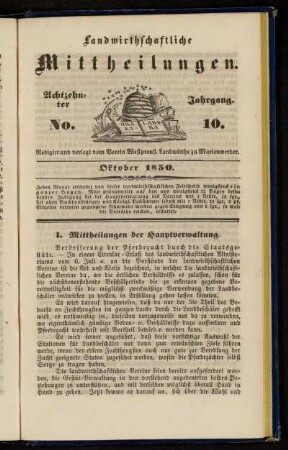 Achtzehnter Jahrgang. No. 10.