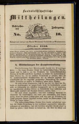 Achtzehnter Jahrgang. No. 10.
