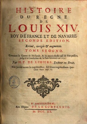 Histoire du regne de Louis XIV. roy de France et de Navarre, 2.