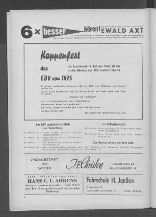Kappenfest des EBV von 1875