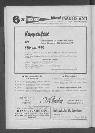 Kappenfest des EBV von 1875