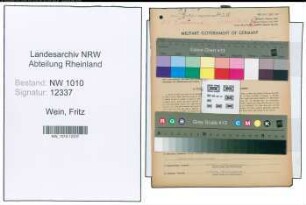 Entnazifizierung Fritz Wein , geb. 29.07.1895 (Kaufmann)