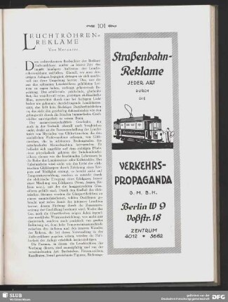 Leuchtröhren-Reklame