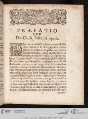 Praefatio seu De Causa suscepti operis.