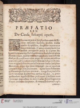 Praefatio seu De Causa suscepti operis.