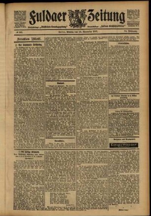 Zweite Ausgabe vom Montag, den 18. November 1907.