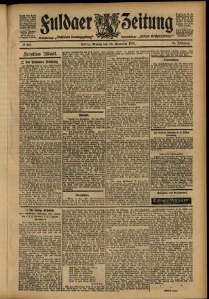Zweite Ausgabe vom Montag, den 18. November 1907.