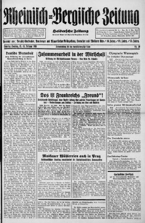 Rheinisch-Bergische Zeitung : Heidersche Zeitung ; ältestes Blatt des Rheinisch-Bergischen Kreises
