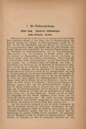I. Die Civilprozeßordnung.