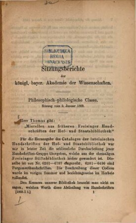 Miscellen aus früheren Freisinger Handschriften der Hof- und Staatsbibliothek