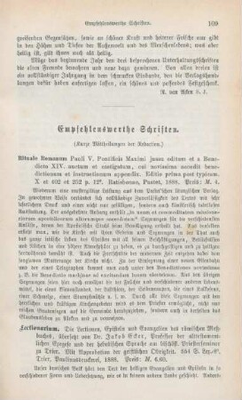 109-121 Empfehlenswerthe Schriften