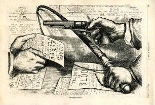 Compromise - indeed! : ein Mann bedroht einen anderen mit einem Revolver und einer Peitsche