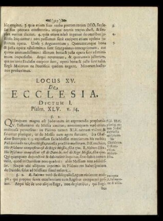 Locus XV. De Ecclesia