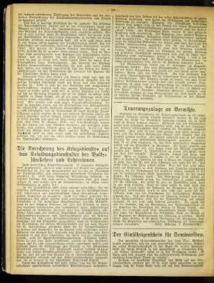 Teuerungszulagen an Vermißte