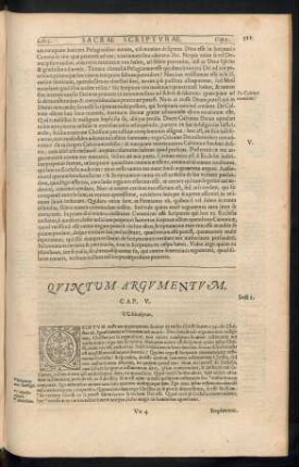Quintum Argumentum. Cap. V.