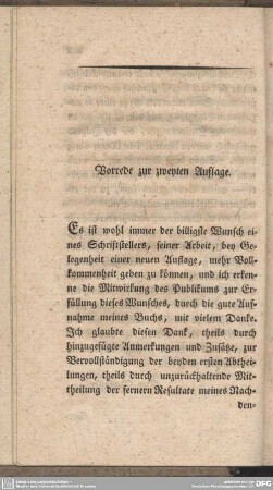 Vorrede zur zweyten Auflage