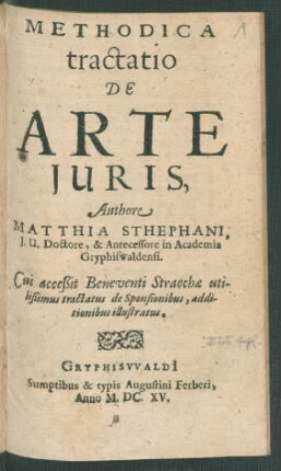 Methodica tractatio De Arte Iuris