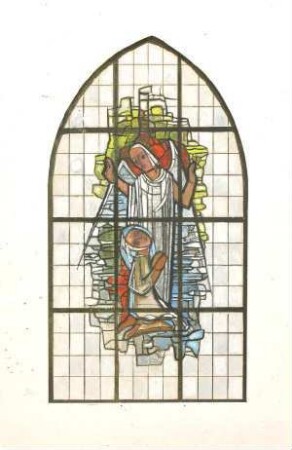 Entwurf Glasfenster - Biblisches Motiv Maria + Engel
