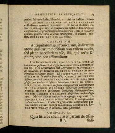 13-23, Observatio XI - XIX