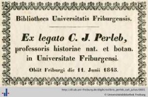 [Provenienz]: Perleb, Carl Julius