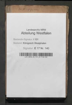 Verzeichnis der Kapitalien des aufgehobenen Domkapitels Paderborn