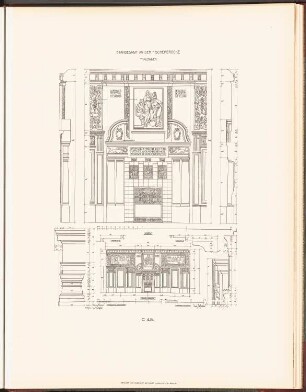 Standesamt an der Fischerbrücke, Berlin: Innenansichten, Details Trauzimmer (aus: Neubauten der Stadt Berlin, Bd. IV, 1905)