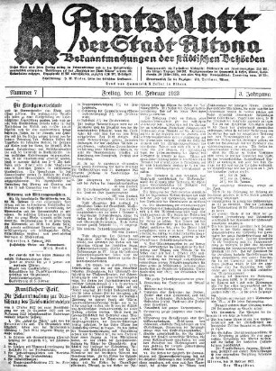 Nummer 7 : Freitag, den 16. Februar 1923