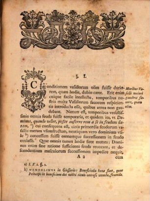 Dissertatio Ivris Fevdalis Inavgvralis De Vera Servitvte A Solo Vasallo Fevdo Imposita