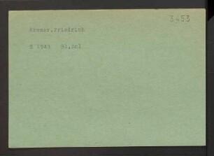 Kremer, Friedrich