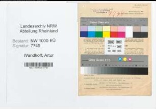 Entnazifizierung Artur Wandhoff, geb. 30.08.1914 (Finanzbeamter)