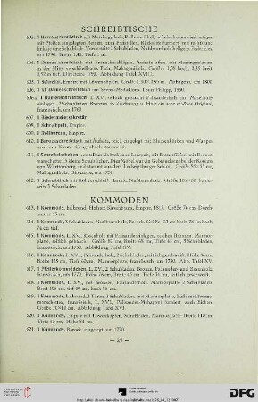 Kommoden / Kleinmöbel / (Nr. 613-643)