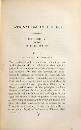 History of the rise and influence of the spirit of rationalism in Europe, 2