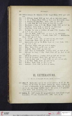 II. Littérature (No. 596 - 1424)