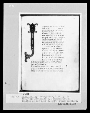 Evangeliar Karls des Kahlen — Anfangsseite des Johannes-Evangeliums mit Initiale I, Folio 155 recto