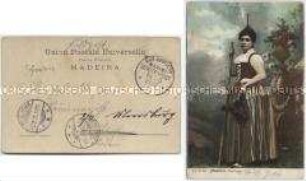 Einwohnerin von Madeira in Tracht