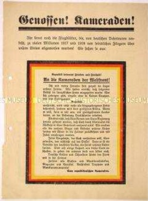 Programmatischer Wahlaufruf der Deutschnationalen Volkspartei an Kriegsveteranen anlässlich der Reichstagswahl Mai 1924