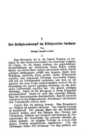 Der Religionskampf im Königreiche Sachsen
