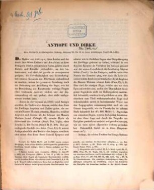 Antiope und Dirke : (Aus Archaelog. Zeitung XI, no. 56) 1853