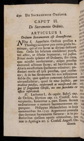 630-638, Articulus I. Ordinem Sacramentum esse demonstratur.