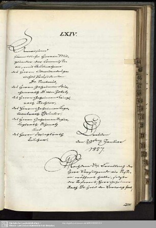 LXIV., 29. Januar 1857