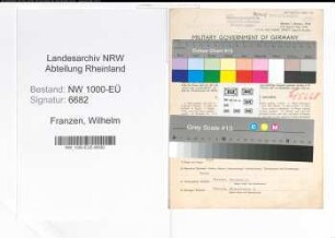 Entnazifizierung Wilhelm Franzen, geb. 14.09.1898 (Kaufm.Angest.)