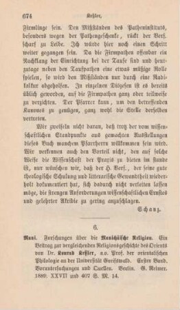674-682 [Rezension] Kessler, Konrad, Mani